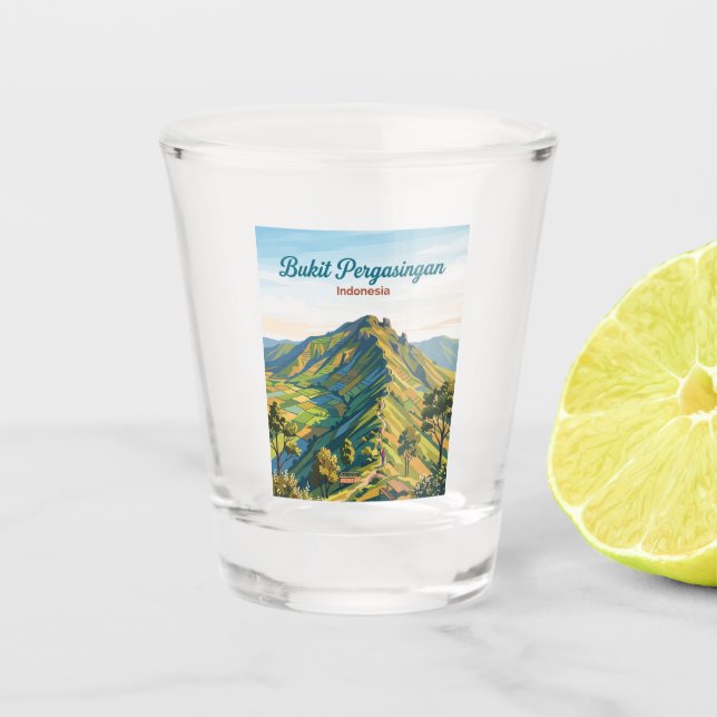 Bukit Pergasingan Indonesien Schnapsglas (Vorderseite)