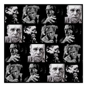BUKOWSKI - 4 faces Poster