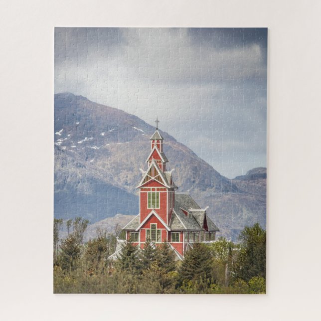 Buksnes Church Lofoten Norwegen Puzzle (Vertikal)