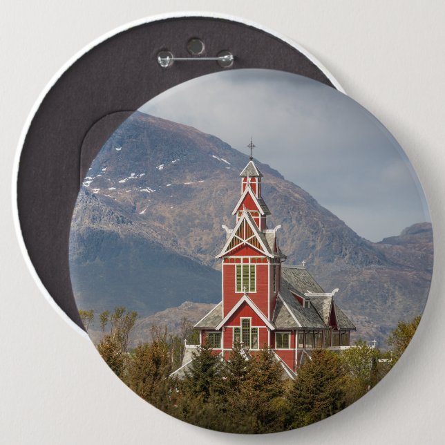 Buksnes kirke Lofoten Button (Vorne & Hinten)