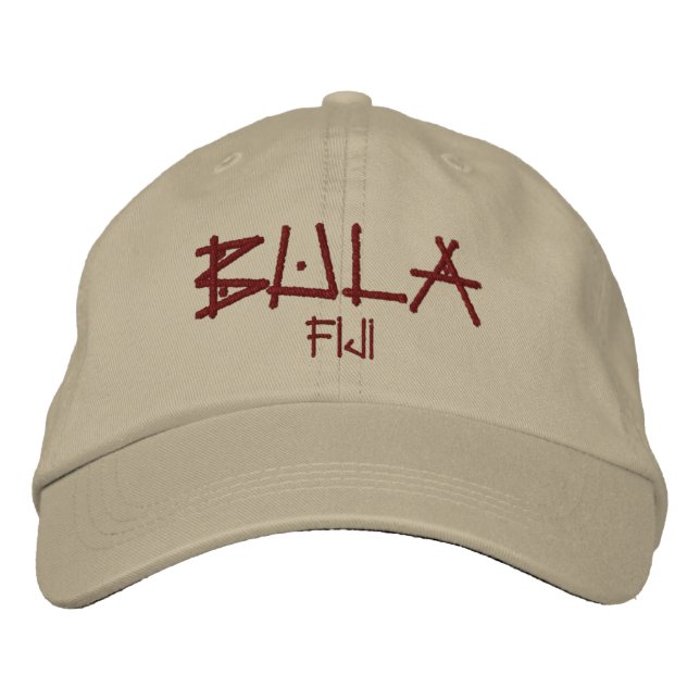 Bula Fiji bestickte Cap Baseballkappe (Vorderseite)