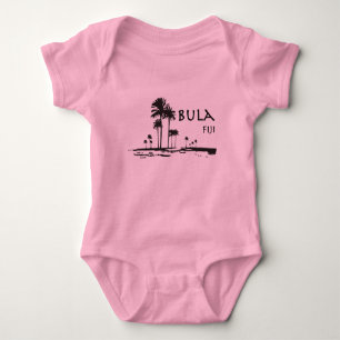 Bula Fiji Palm Tree Graphic Baby Strampler