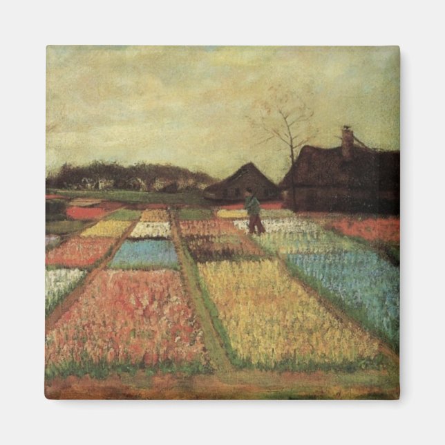 Bulb Fields von Vincent van Gogh Magnet (Vorne)