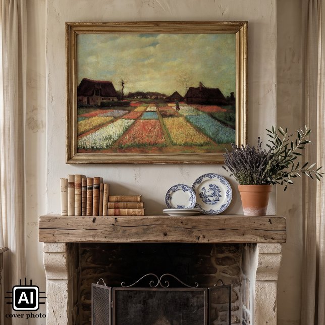 Bulb Fields von Vincent van Gogh Poster (Bulb Fields (Flower Beds in Holland) by Vincent van Gogh is a vintage post impressionism painting.)