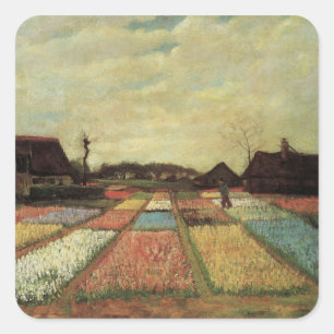 Bulb Fields von Vincent van Gogh Quadratischer Aufkleber