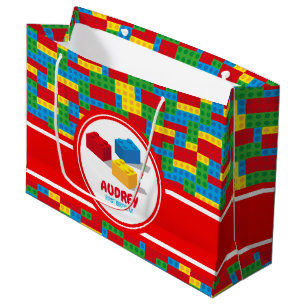 Bulding Block-Gestalt und Spiel-bunter Geburtstag Große Geschenktüte