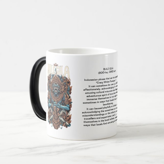 Bule Gila Tasse mit Englisch (Vorderseite Links)