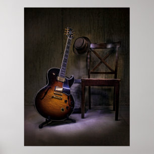 Bules Gitarre mit Stuhl Poster