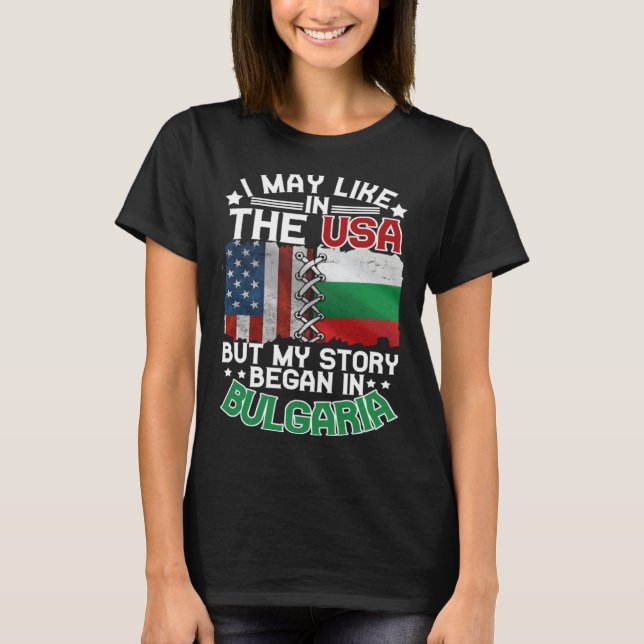Bulgaria American Flag USA Bulgarian Roots T-Shirt (Vorderseite)