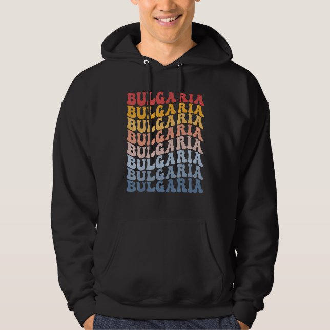 Bulgaria Groovy Retro Bulgarian Hoodie (Vorderseite)