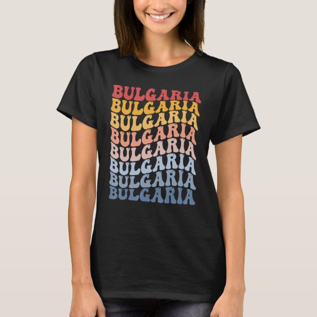 Bulgaria Groovy Retro Bulgarian T-Shirt (Vorderseite)