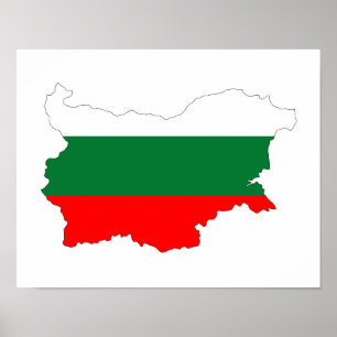 Bulgaria-Länderflagge - Symbol für Silhouette Poster
