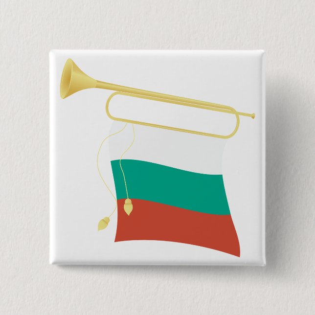 Bulgarian Flag and Bugle Button (Vorderseite)