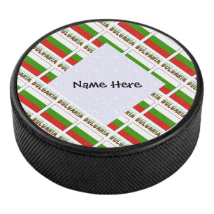 Bulgarien Bulgarische Flagge Kacheln Personalisier Eishockey Puck
