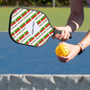 Bulgarien Bulgarische Flagge Kacheln Schwarze Pers Pickleball Schläger