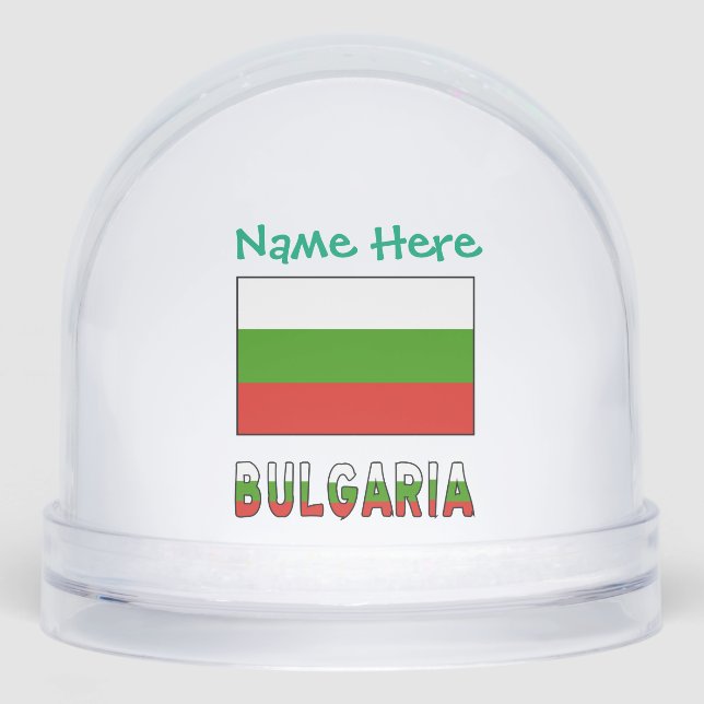 Bulgarien - Bulgarische Flagge Personalisiert Schneekugeln (Vorderseite)