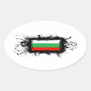 Bulgarien-Flagge Ovaler Aufkleber
