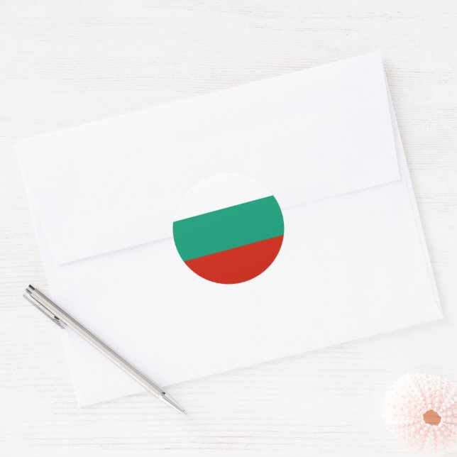 Bulgarien-Flagge Runder Aufkleber (Umschlag)