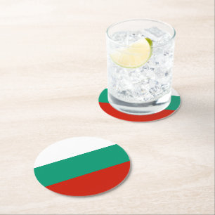 Bulgarien-Flagge Runder Pappuntersetzer