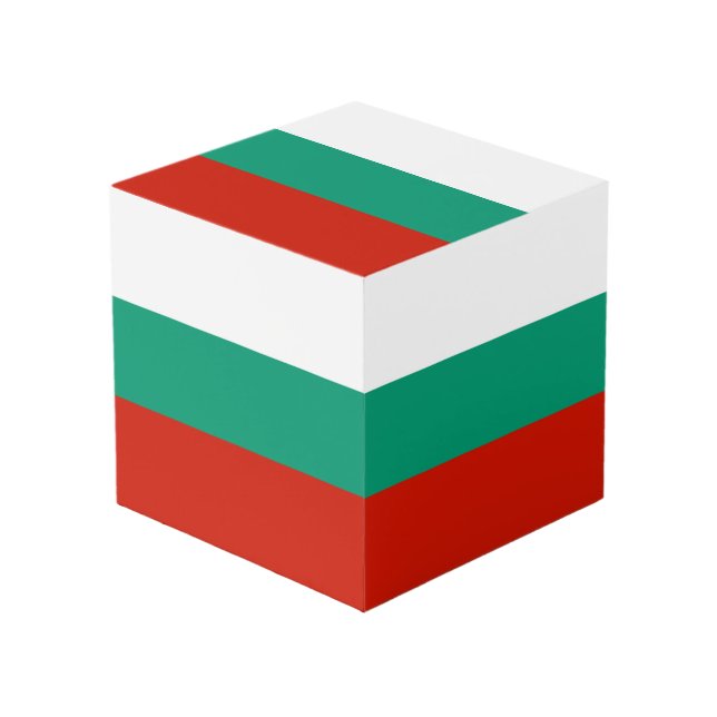 Bulgarien-Flagge Würfel (Vorderseite Schrägansicht)