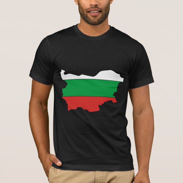 Bulgarien-Flaggen-Karte Größengleich T-Shirt (Vorderseite)