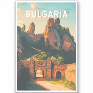 Bulgarien Illustration Travel Art Vintag Aufkleber