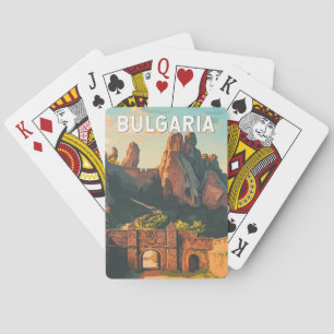 Bulgarien Illustration Travel Art Vintag Spielkarten