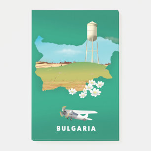 Bulgarien-Karten-Reiseposter Post-it Klebezettel