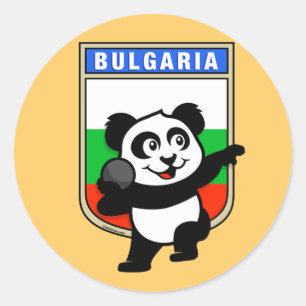 Bulgarien-Kugelstoßen-Panda Runder Aufkleber