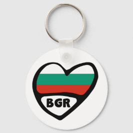 Bulgarien Ländercode Flag Herz Keyring, BGR Schlüsselanhänger