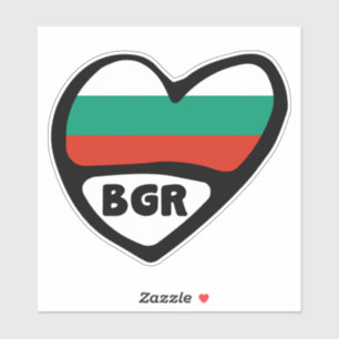 Bulgarien - Ländercode - Flaggenschwerpunkt, BGR Aufkleber
