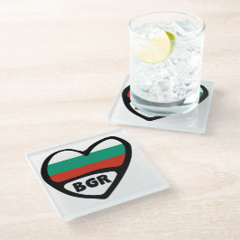 Bulgarien - Ländercode - Flaggenschwerpunkt, BGR Glasuntersetzer