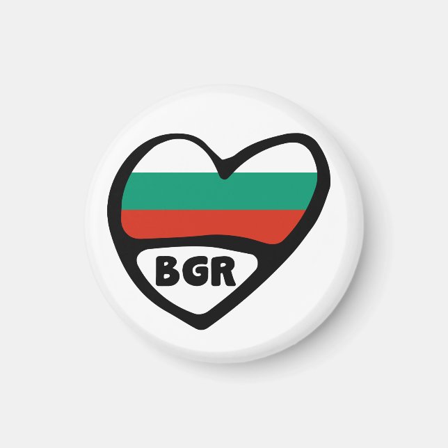 Bulgarien - Ländercode - Flaggenschwerpunkt, BGR Magnet (Vorne)