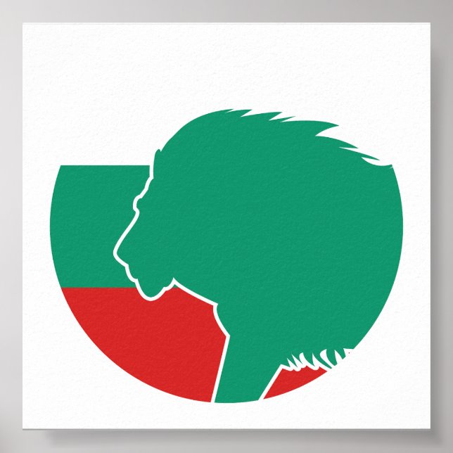 Bulgarien Lion Bulgarische Nationale Tierflagge Poster (Vorne)