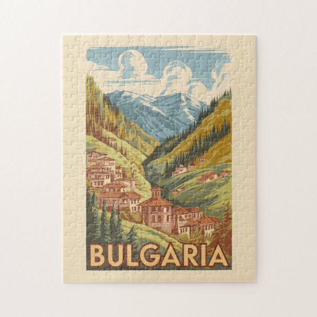 Bulgarien Malerische Illustration Reisen Kunst Vin Puzzle (Vertikal)
