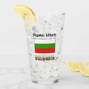 Bulgarien und bulgarische Flagge Personalisiert Glas