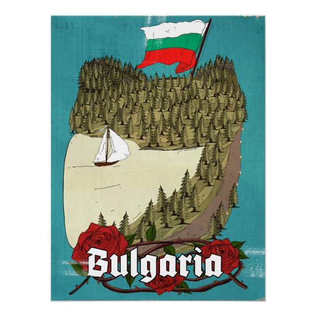 Bulgarien Vintage-Reiseposter Poster (Vorderseite)
