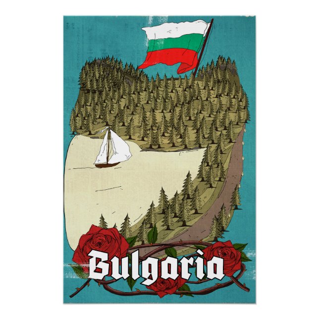 Bulgarien Vintage-Reiseposter Poster (Vorderseite)