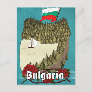 Bulgarien Vintage-Reiseposter Postkarte