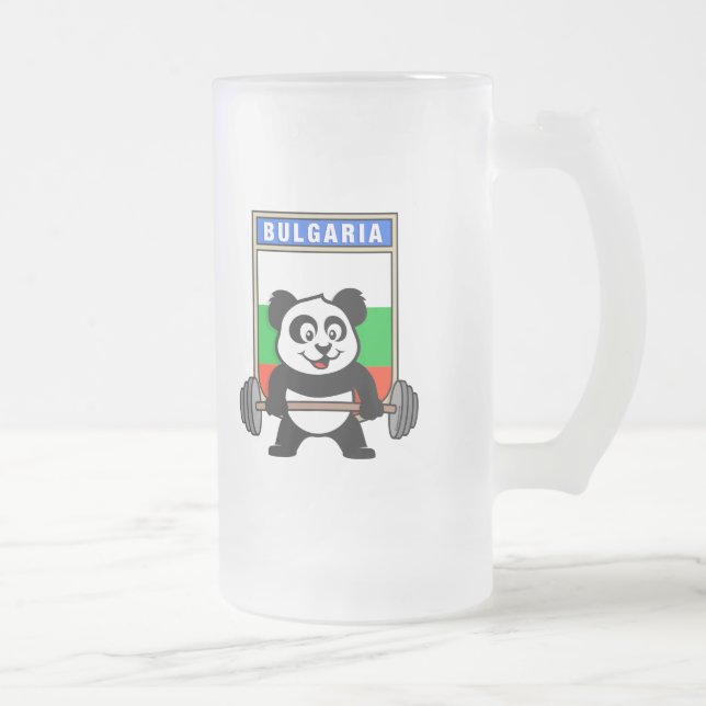 Bulgarien Weightlift Panda Mattglas Bierglas (Rechts)