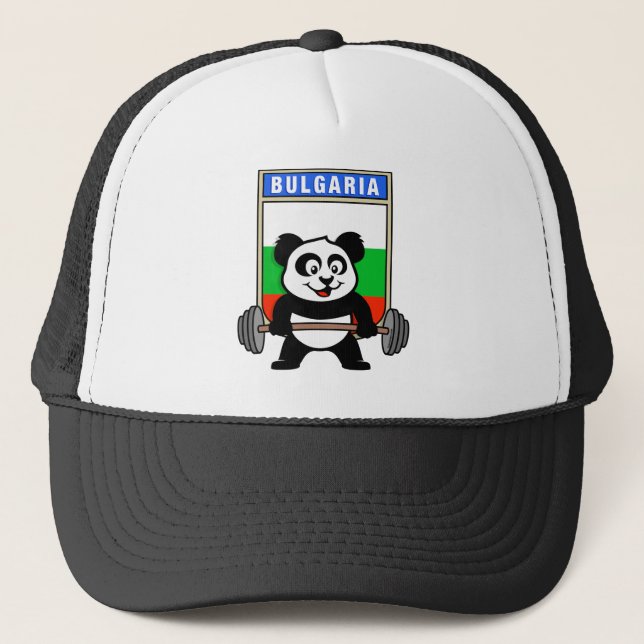 Bulgarien Weightlift Panda Truckerkappe (Vorderseite)
