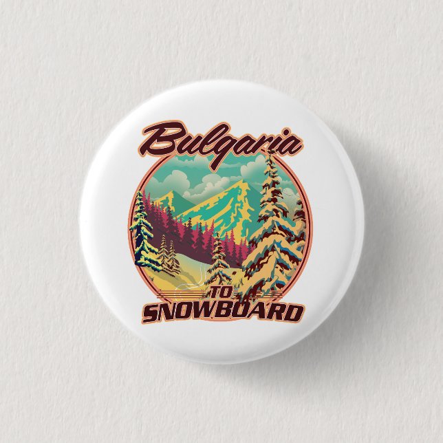 Bulgarien zum Snowboardfahren Button (Vorderseite)