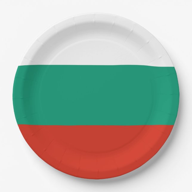 Bulgarienflagge Pappteller (Vorderseite)
