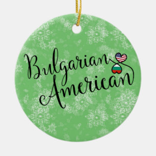 Bulgarisch-Amerikanisches Herz Weihnachtsbaum Orna Keramik Ornament