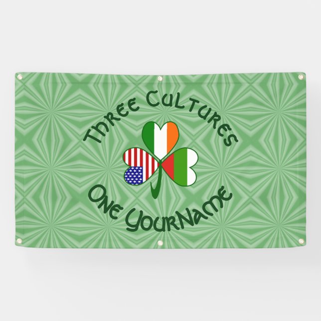 Bulgarisch-Amerikanisches Kleeblatt-Flag personali Banner (Horizontal)