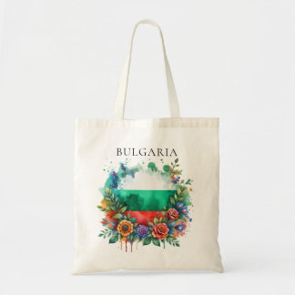 Bulgarische Fahne Fahne Blumenstrauß Folklore Tragetasche