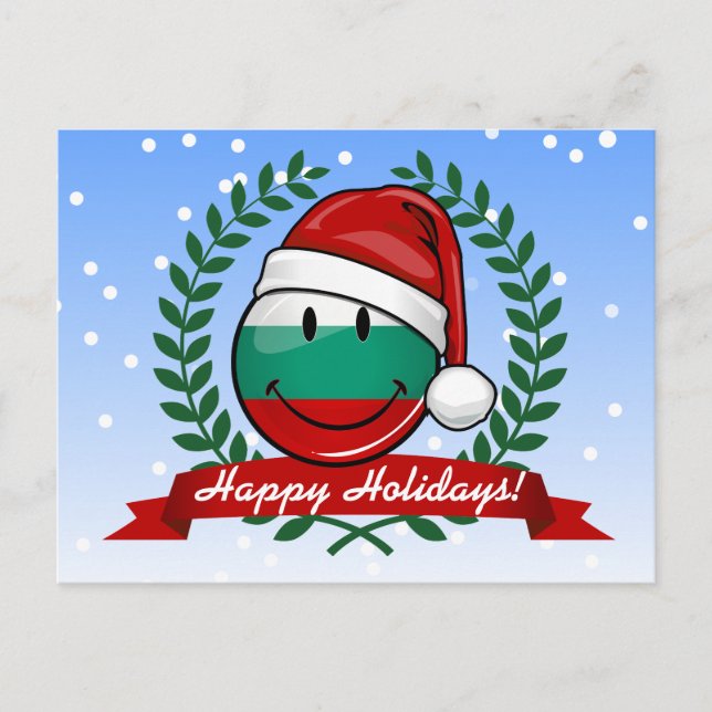 Bulgarische Fahne im Holiday Style Feiertagspostkarte (Vorderseite)