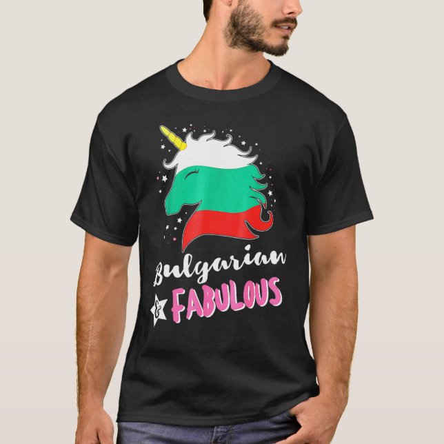 Bulgarische Flagge Einhorn Bulgarien T-Shirt (Vorderseite)