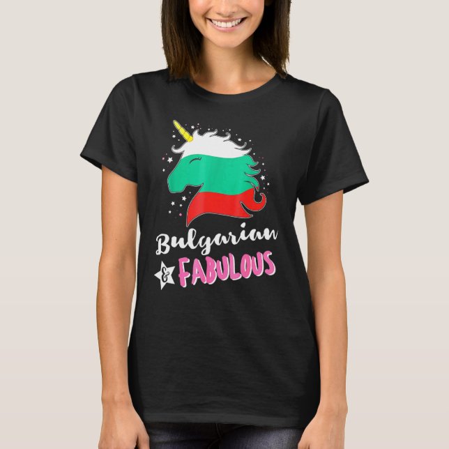 Bulgarische Flagge Einhorn Bulgarien T-Shirt (Vorderseite)