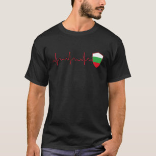 Bulgarische Flagge Herzschlag EKG Patriotisch Nati T-Shirt